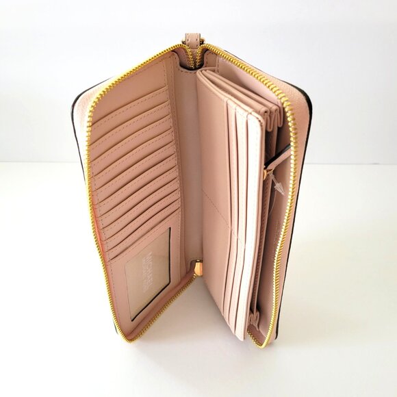 Michael Kors Jet Set Travel Large Travel Continental Wallet MK Logo Powder Blush - Picture 6 of 6